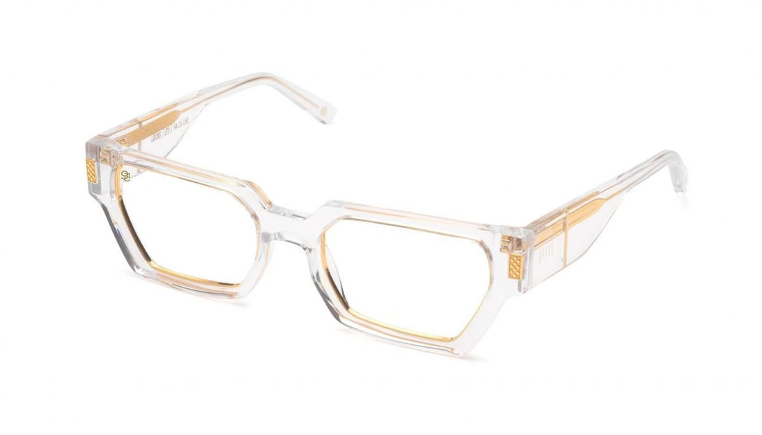 9five LOCKS Crystal & 24k Gold Clear Lens Glasses　ロックス / クリスタル＆24Kゴールド / クリアレンズ / ナインファイブ / 透明