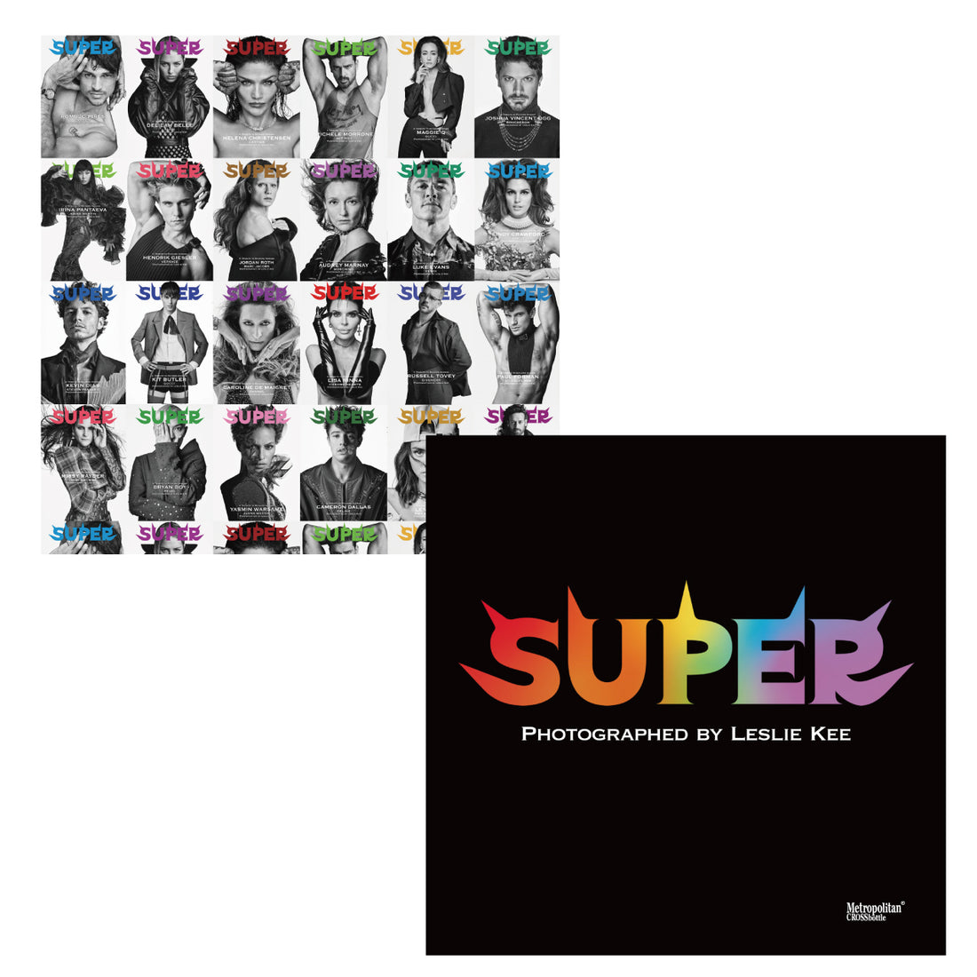 MCB552121 / LESLIE KEE レスリーキー / "SUPER"-B&W-　MetropolitanCROSSbottle　メトロポリタンクロスボトル メガネ拭き　アートクロス